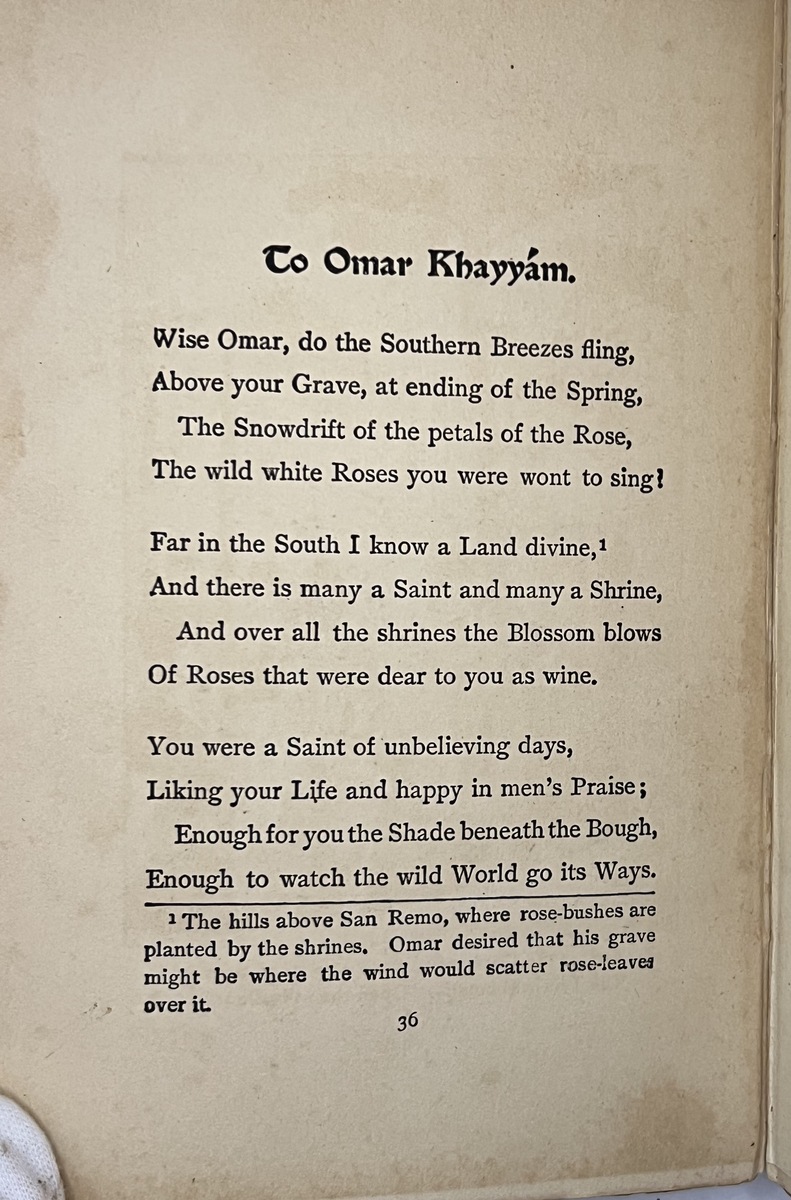 To Omar Khayyam by Andrew Lang