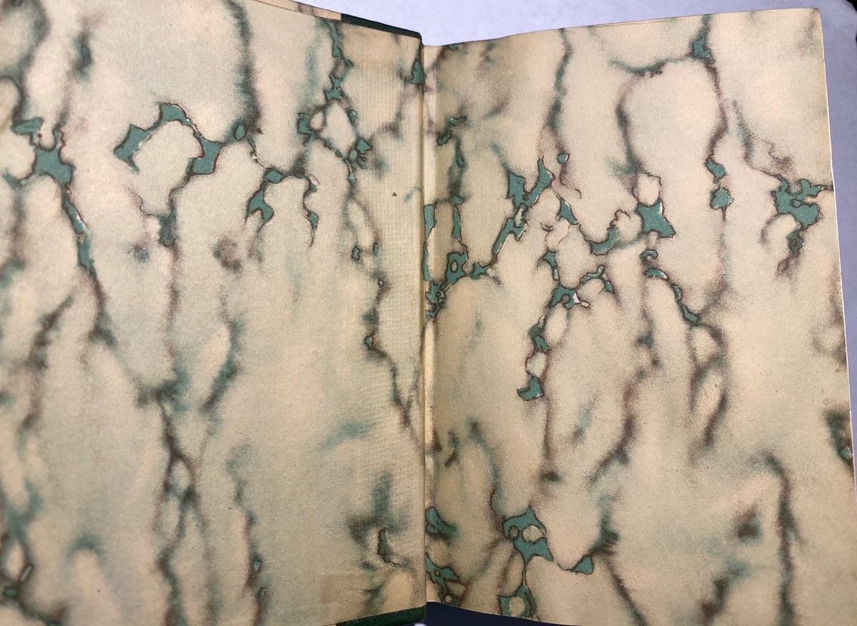 Spread of the marbled flyleaf