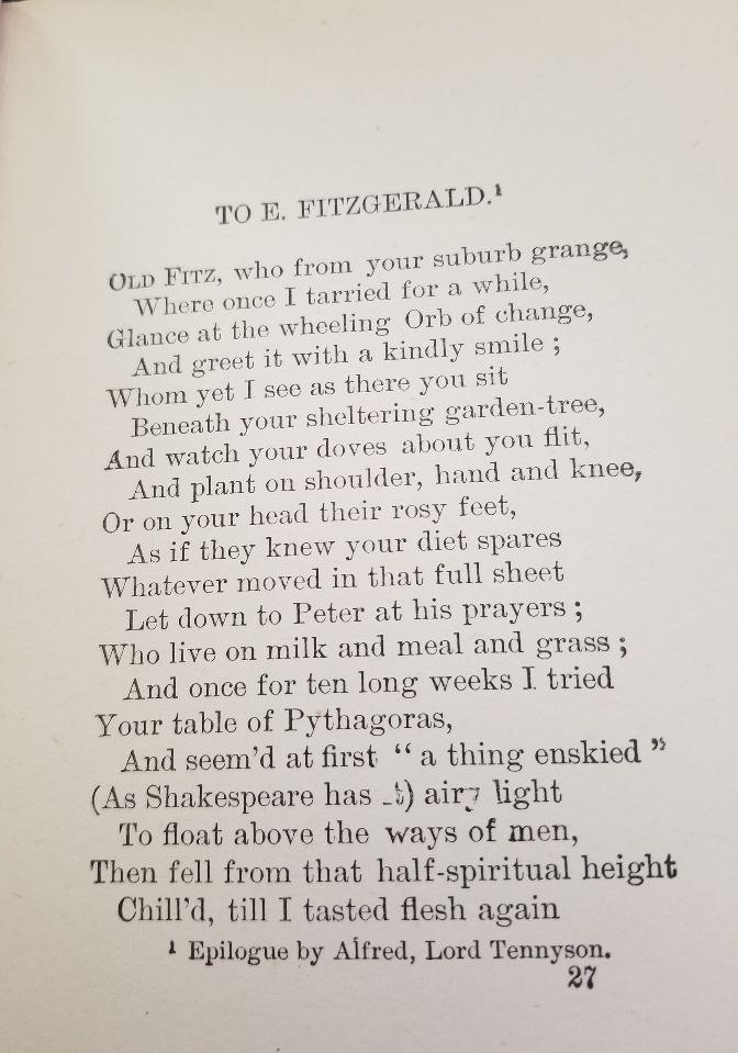 To FitzGerald Poetry