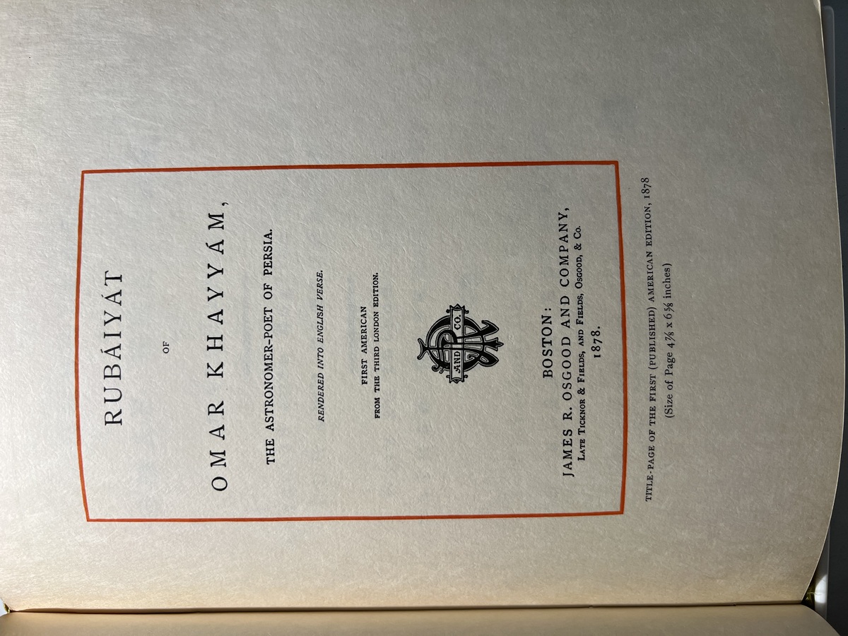 Title page of the first published American edition, James R. Osgood and Company 1878 (facsimile)