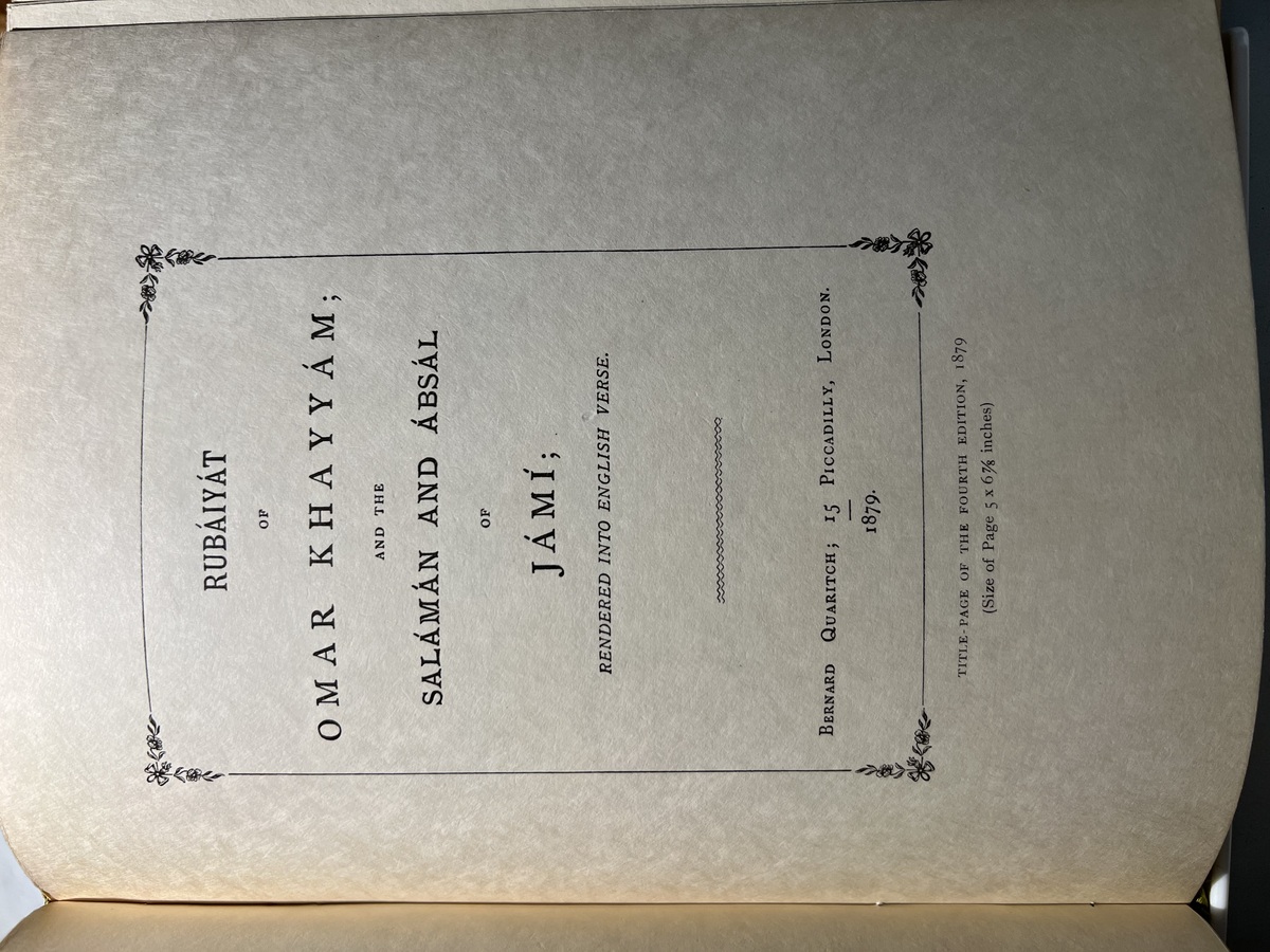 Title page of the fourth edition, Quaritch 1879 (facsimile)