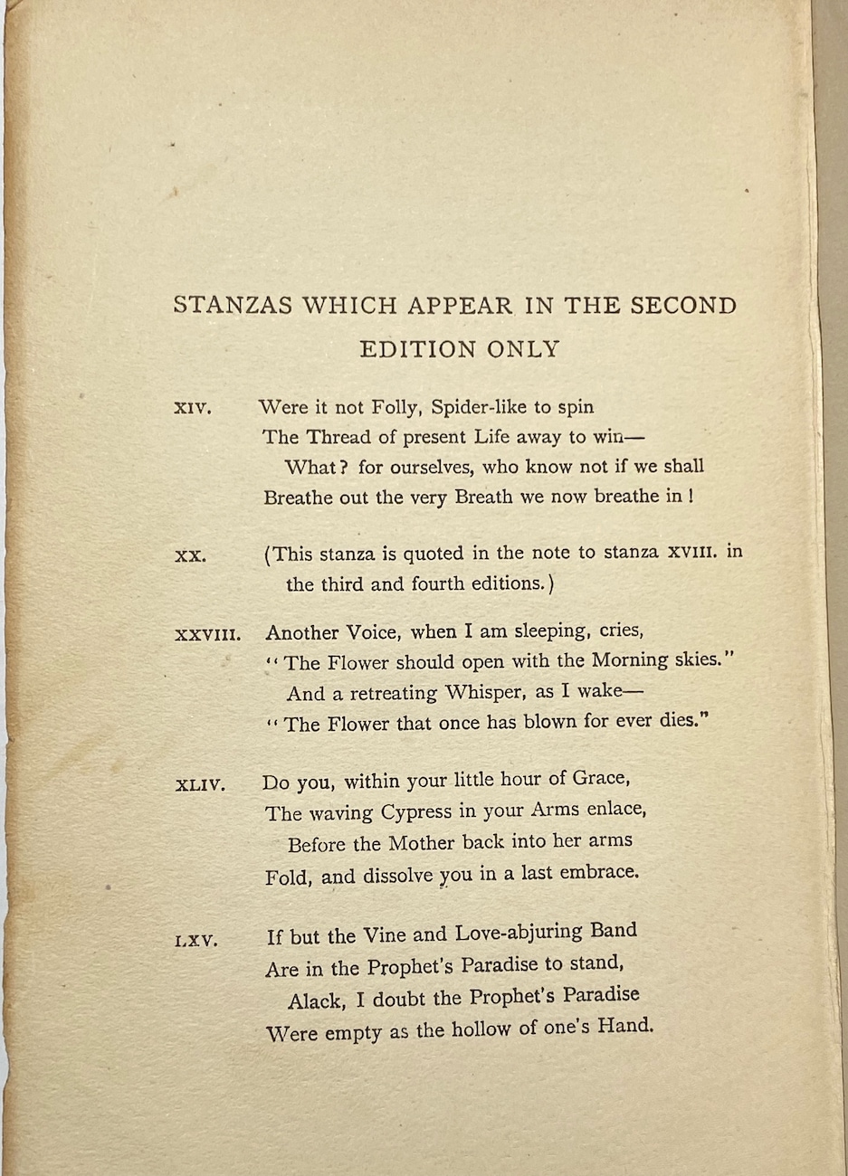 Stanzas in the second edition only