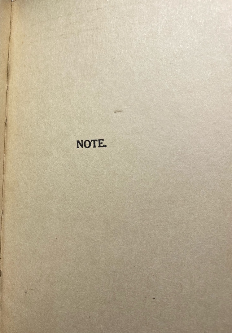 Note title page - Just 'Note.'