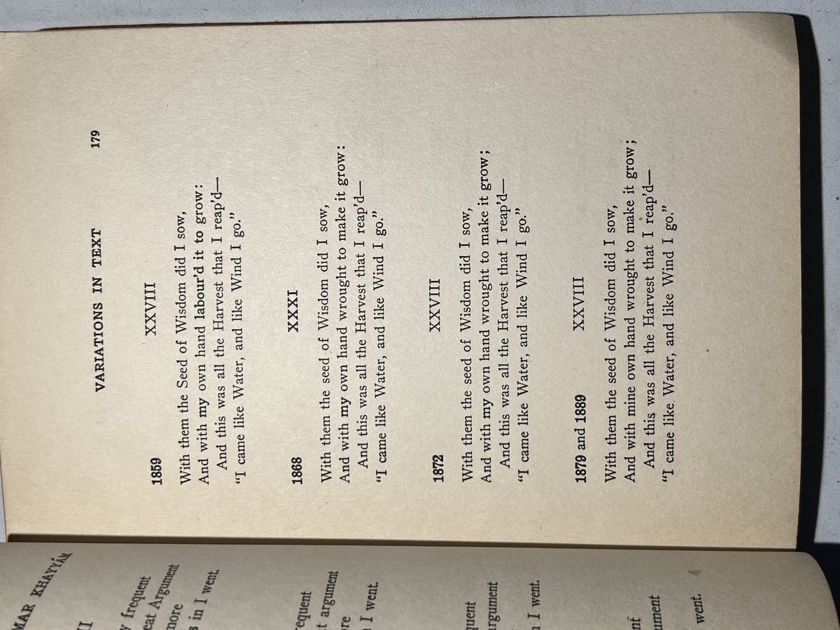 Comparison of The Five Editions Showing Variations in Text - sample 3